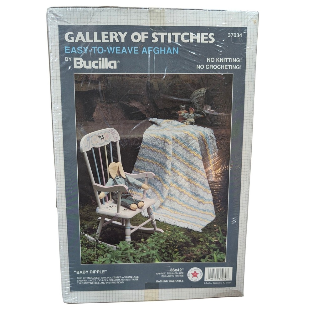 Bucilla Easy-To-Weave Afghan‎ Kit Baby 36x42 Pastel Baby Ripple 37034 NEW